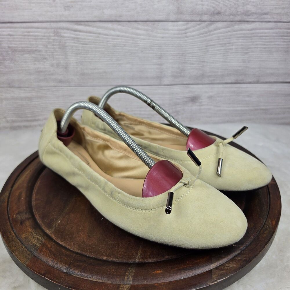Tod’s Beige Suede Leather Ballet Minimalist Flats Women’s Size 40 Made In Italy